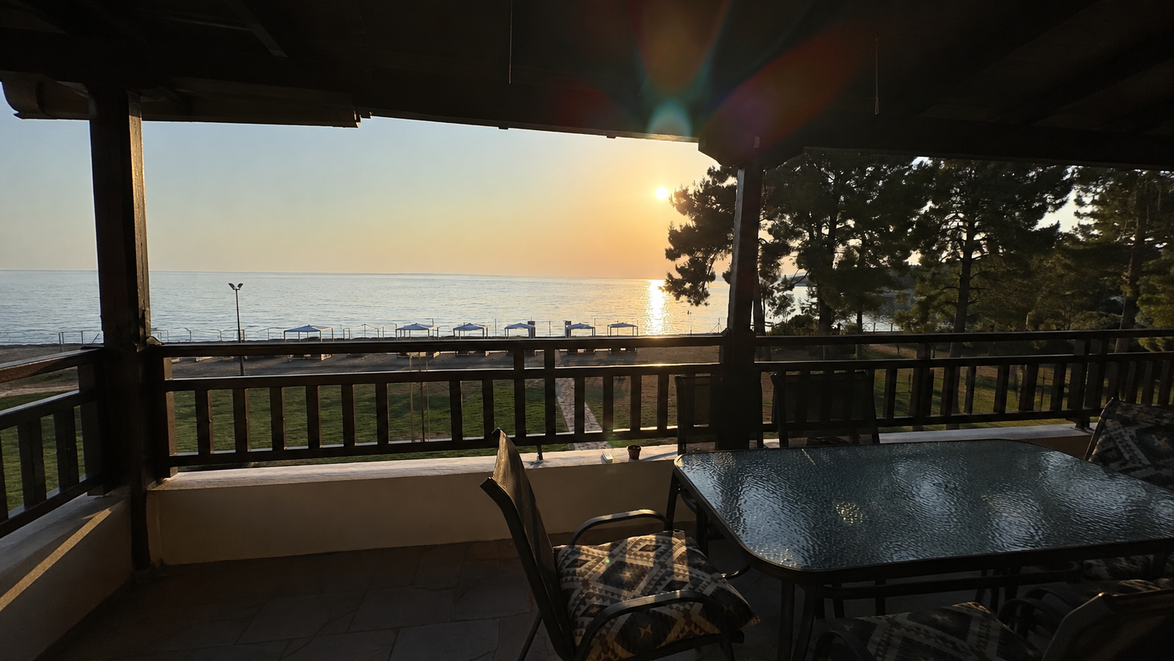 Sea view from the shaded upper terrace