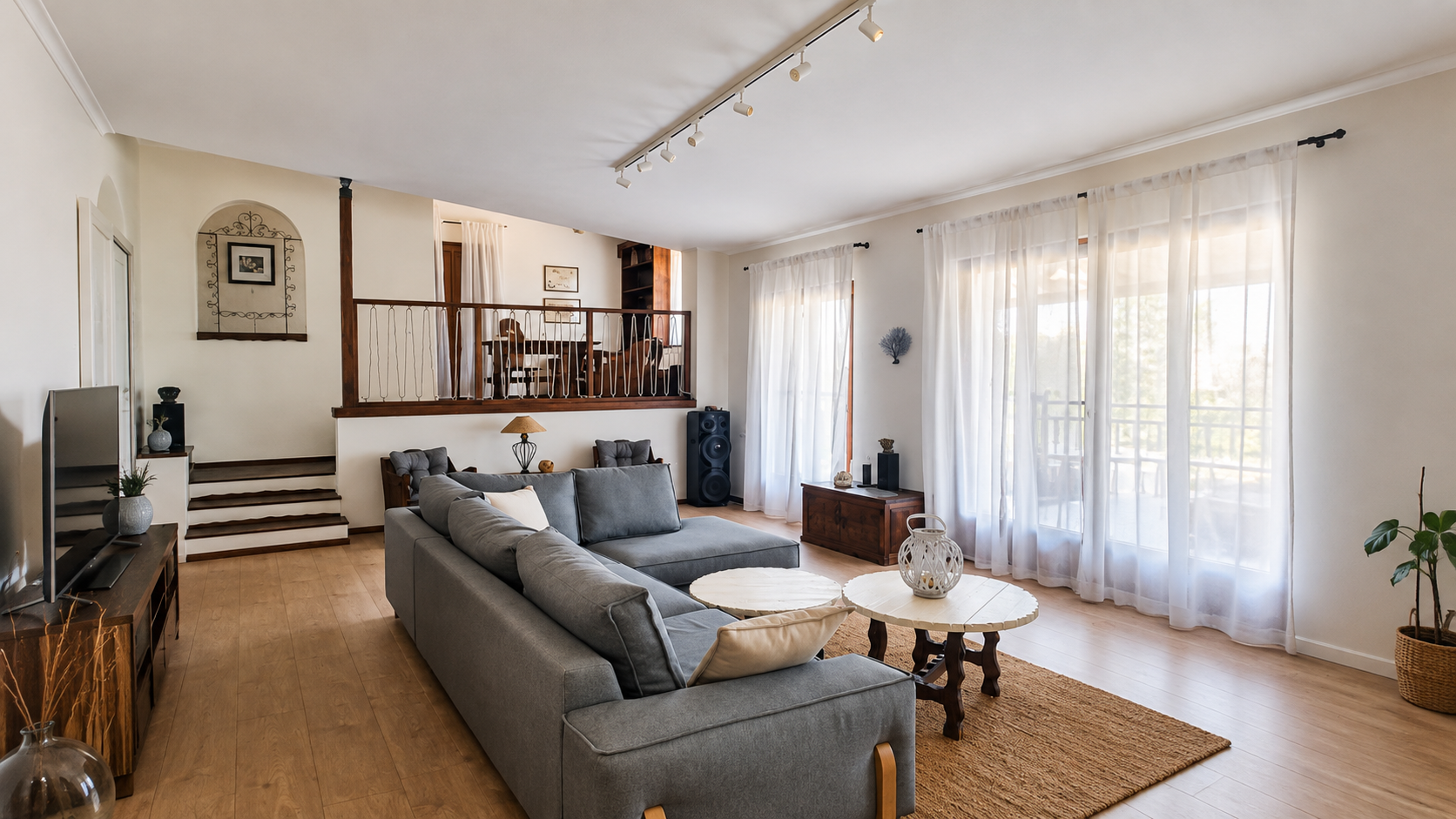 Spacious contemporary living room
