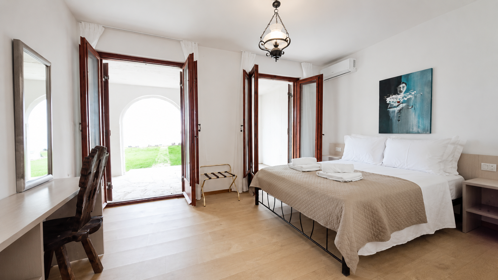 Garden-level double bedroom